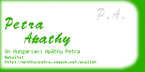 petra apathy business card