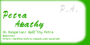 petra apathy business card